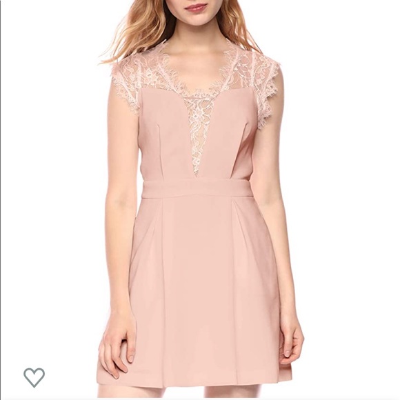 Dusty Pink Lace Inset Dress - Picture 3 of 8